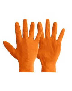 Orange IDEALL® Grip Nitrile Gloves